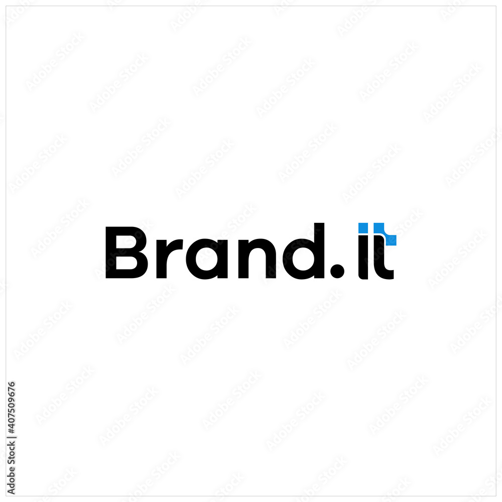 wordmark IT technology logo design