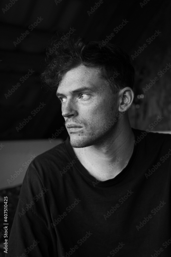 portrait of a guy looking to the side portrait of a guy looking to the side