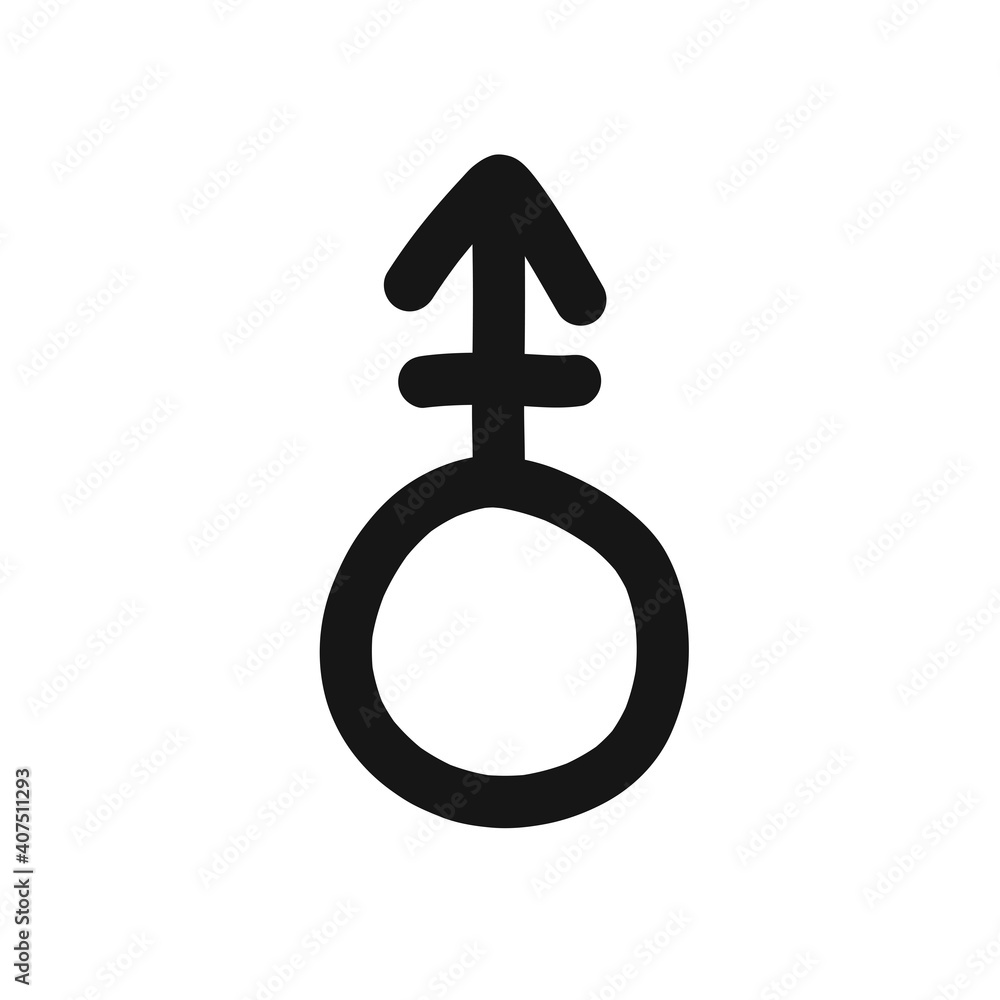 androgynous symbol doodle icon, vector line illustration androgynous symbol doodle icon, vector line illustration