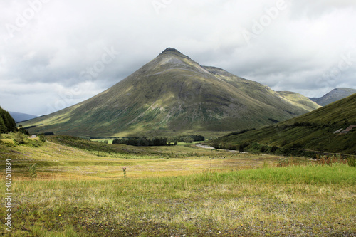 A view of the Scotland Countryside near Glencoe and Ben Nevis