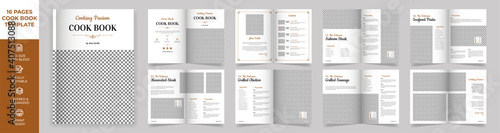Cookbook Layout Template with Brown Accents, Simple style and modern design, Recipe Book Layout photo