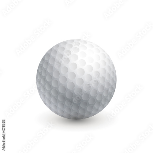 Golf ball. Isolated on a white background. Sport equipment. Vector illustration.