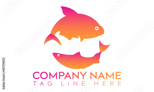 Bream fish and salmon fish logo template, icon, vector, element.
