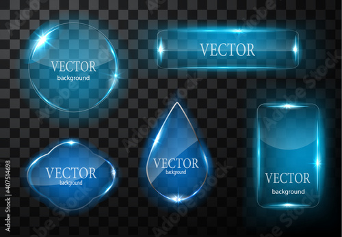 Glass vector button plane. Easy editable background