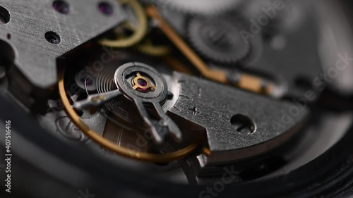 Wallpaper Mural Working gear mechanism of an old wrist watch in macro. Close-up Torontodigital.ca