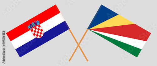 Crossed flags of Croatia and Seychelles