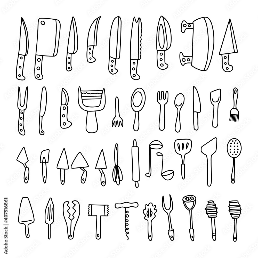 knives, spoons, forks set