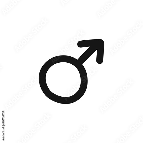 male symbol doodle icon, vector line illustration