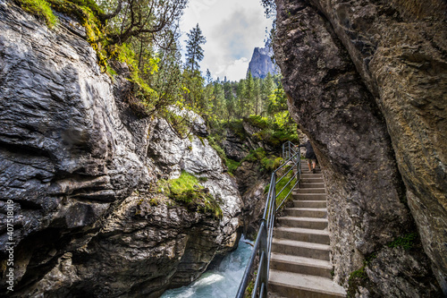 Rosenlaui glacier gorge in the Reichenbachtal valley in Switzerland
