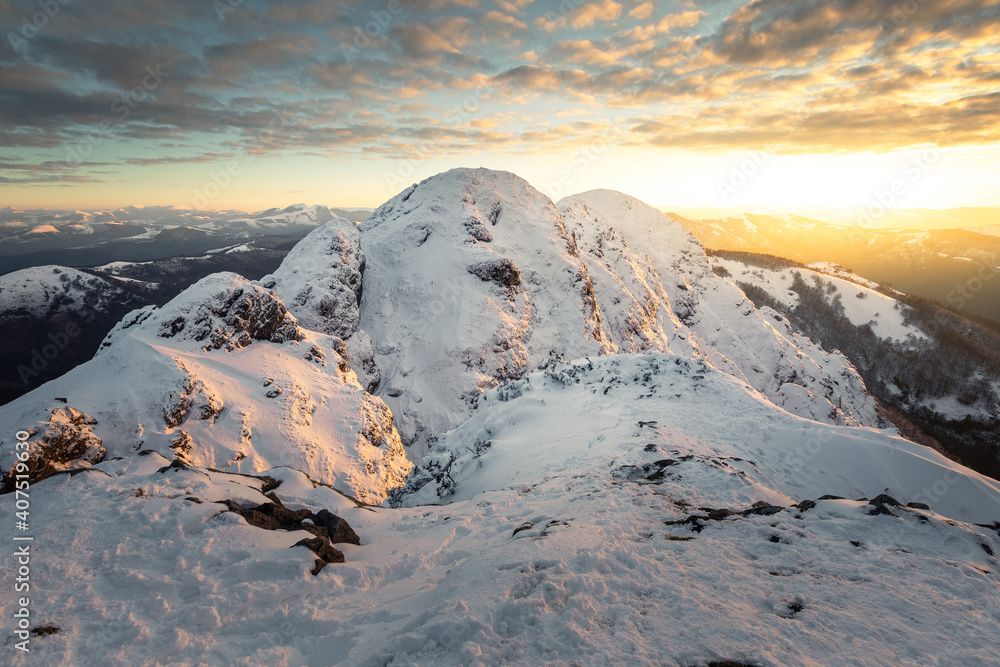 Snowy view from the top of Aiako Harriak mountain on the Basque Country. Snowy view from the top of Aiako Harriak mountain on the Basque Country.