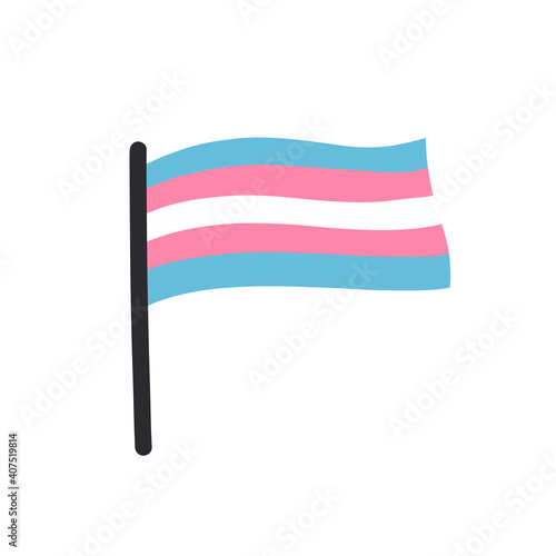 transgender flag doodle icon, vector color illustration