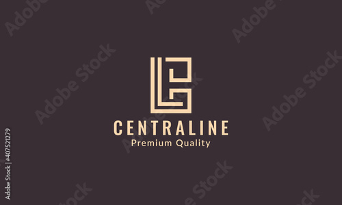 letter lc or cl square modern line logo symbol icon vector idea graphic design