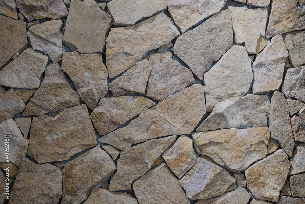 Natural stone wall. Design. Stone background. Copy space. 