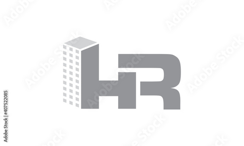 letter HR for building and real estate logo symbol icon vector graphic design