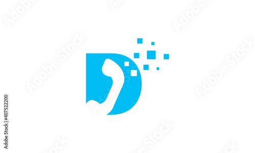 letter d for call logo symbol icon vector graphic design