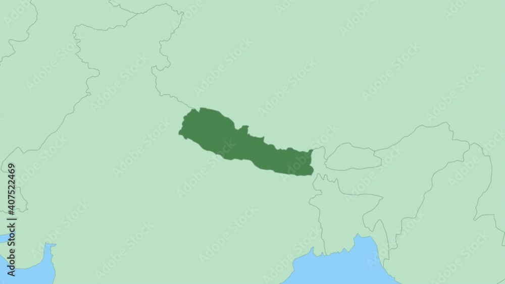 Map of Nepal with pin of country capital. Nepal Map with neighboring countries in green color.
Map of Nepal with pin of country capital. Nepal Map with neighboring countries in green color.
