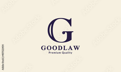 letter g with law simple logo symbol icon vector graphic design