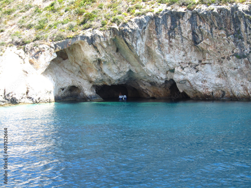 island in the sea in the island of Zakynthos Greece