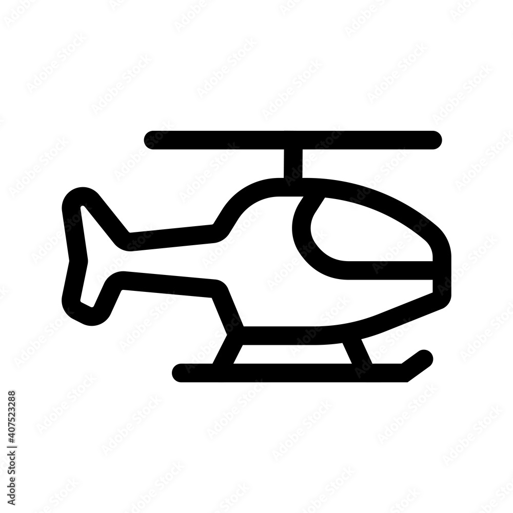 helicopter outline icon isolated on white background helicopter outline icon isolated on white background