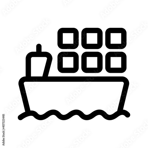 barge outline icon isolated on white background