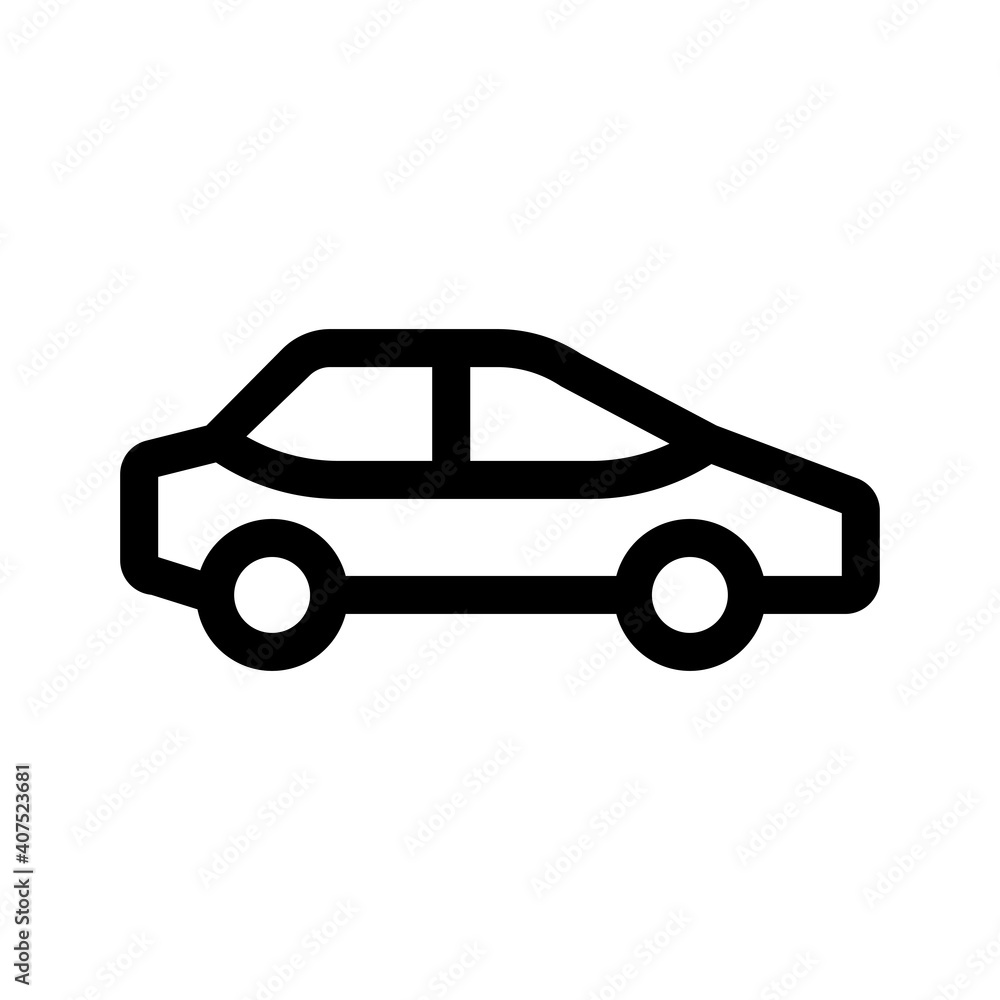 Car sedan outline icon isolated on white background