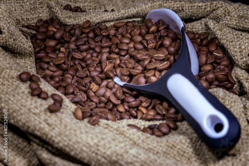 coffee beans in sack