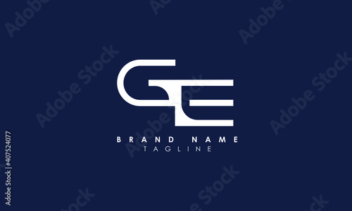 Alphabet letters Initials Monogram logo GE, EG, G and E, Alphabet Letters GE minimalist logo design in a simple yet elegant font, Unique modern creative minimal circular shaped fashion brands