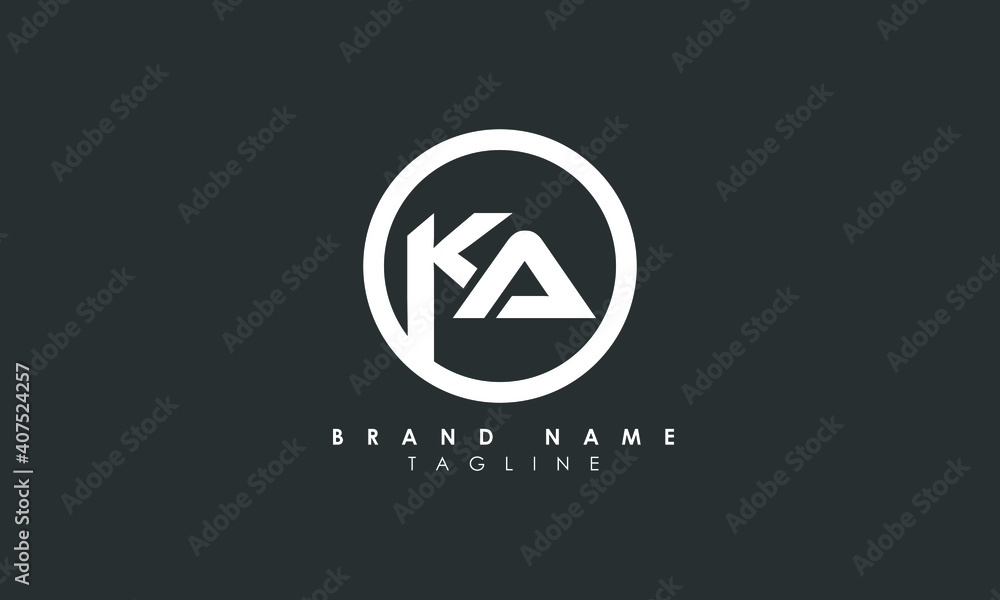 Alphabet letters Initials Monogram logo KA, AK, K and A, Alphabet Letters KA minimalist logo design in a simple yet elegant font, Unique modern creative minimal circular shaped fashion brands Alphabet letters Initials Monogram logo KA, AK, K and A, Alphabet Letters KA minimalist logo design in a simple yet elegant font, Unique modern creative minimal circular shaped fashion brands