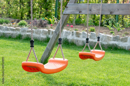 swing on the playground in the garden