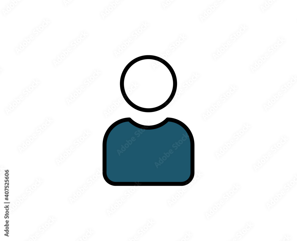 User flat icon. Single high quality outline symbol for web design or mobile app.  Business thin line signs for design logo, visit card, etc. Outline pictogram EPS10