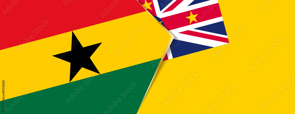 Ghana and Niue flags, two vector flags. Ghana and Niue flags, two vector flags.