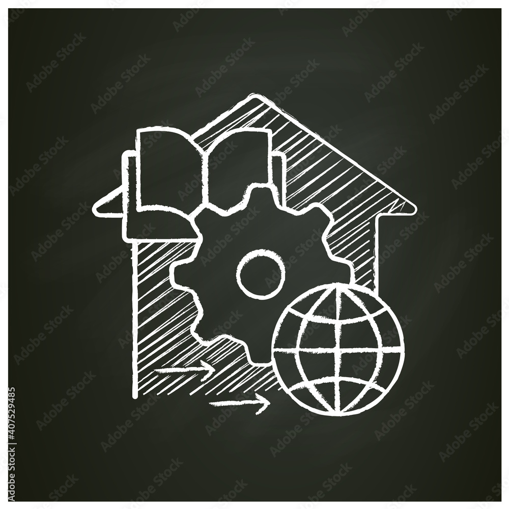 Adapt teaching methods chalk icon. Training process management. Home education concept. Distant remote teaching and homeschooling. Isolated vector illustration on chalkboard Adapt teaching methods chalk icon. Training process management. Home education concept. Distant remote teaching and homeschooling. Isolated vector illustration on chalkboard