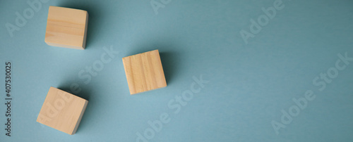 Fototapeta Naklejka Na Ścianę i Meble -  Blank wooden cube on the table.