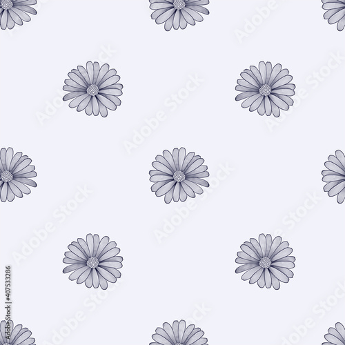 Vector seamless floral pattern. Graphic nature elements