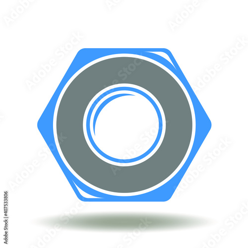Nut industry vector icon. Nut steel production symbol.