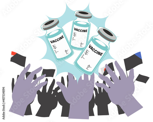 世界のワクチン争奪戦　瓶　青　線無し