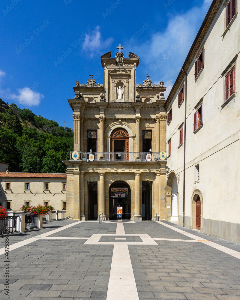Entrance of the catholic sanctuary of San Francesco di Paola, Calabria, Italy
