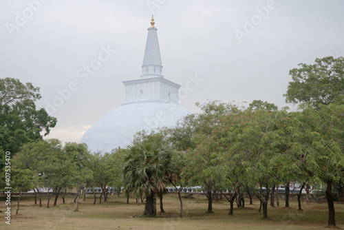 Ruwanweli Seya or Ruwanveli Dagaba in Anuradhapura, Sri Lanka with no people photo