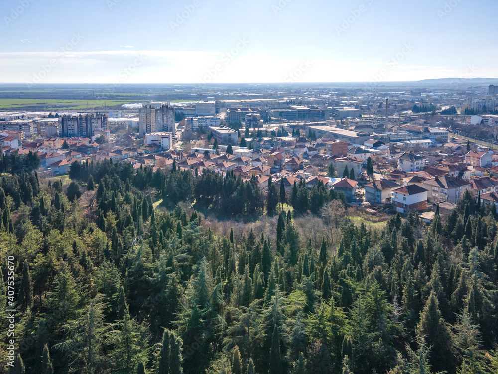 Aerial view of city of Stara Zagora, Bulgaria