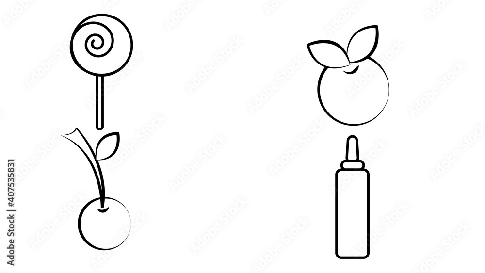Vector Tea Set with Sweets, Lollipops, Donut, Teapot, Cups and Saucers. Tea Set Vector Illustration Vector Tea Set with Sweets, Lollipops, Donut, Teapot, Cups and Saucers. Tea Set Vector Illustration
