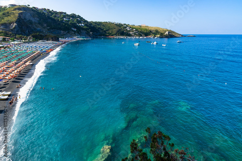 Clear blue sea water at Marinella beach at San Nicola Arcella, Calabria, Italy photo