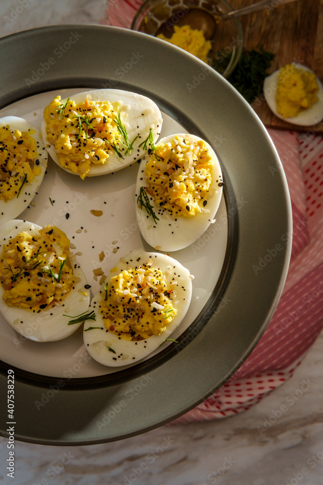 Everything Bagel Deviled Eggs Everything Bagel Deviled Eggs