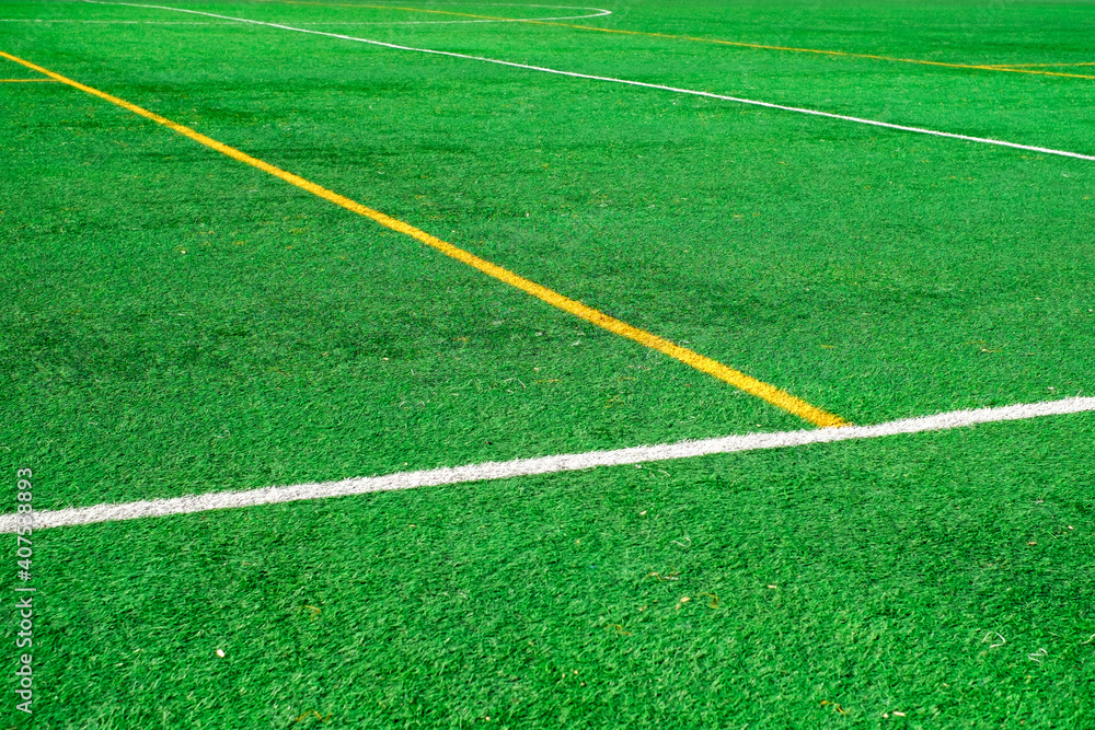 Obraz premium artificial football field with lines