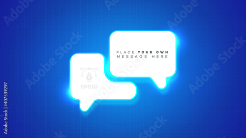 Vector abstract screen with neon backlight on blue background