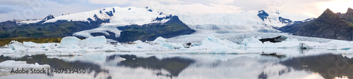 Panorama of the largest glacier in Iceland