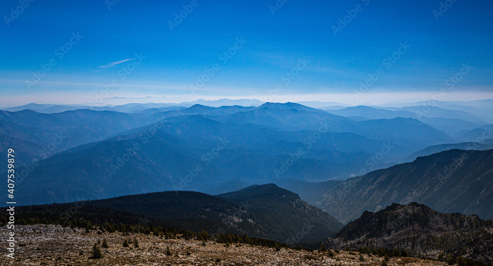 View from Trapper Peak, Bitterroot Mountains, Montana