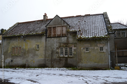 Winter at Craigtoun, St Andrews, Fife, abandoned buildings adjacent to Mount Melville photo