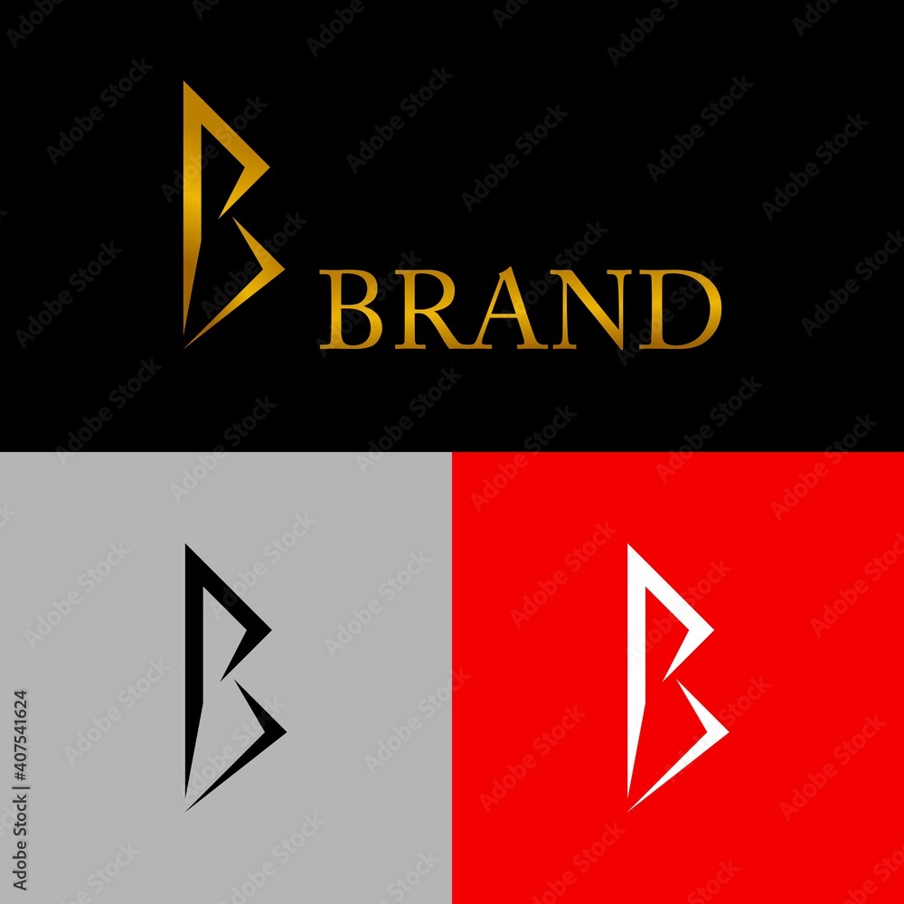 Vector symbol of letter B in gold and silver for your company with Reactive sample type Vector symbol of letter B in gold and silver for your company with Reactive sample type
