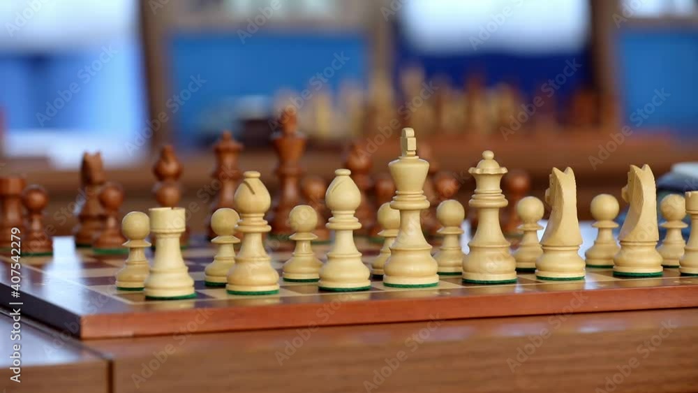 Demonstration of chess boards before chess competition Demonstration of chess boards before chess competition
