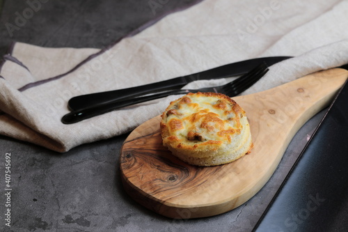 A platter of Cheesy Mushroom croustades or Cheesy Mushroom Discs photo